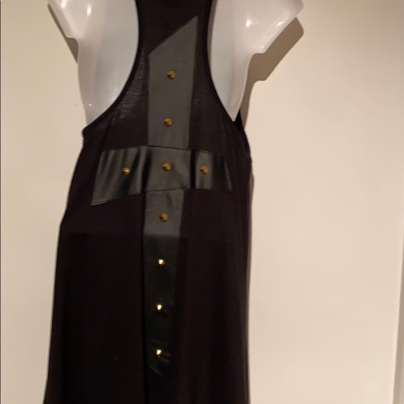 ๐ Black Long Vest Faux Leather Cross & Gold Studs !! NWT !!! ๐ - Picture 4 of 6